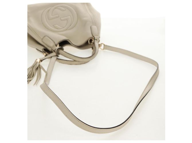 Borsa a Spalla Gucci Soho in Pelle 2 in 1 Bianca Auth ki5995 Bianco - vista 13