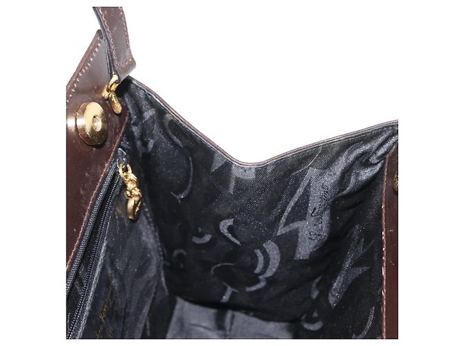 Borsa a mano Salvatore Ferragamo in pelle marrone dorato Auth ka006 - vista 19