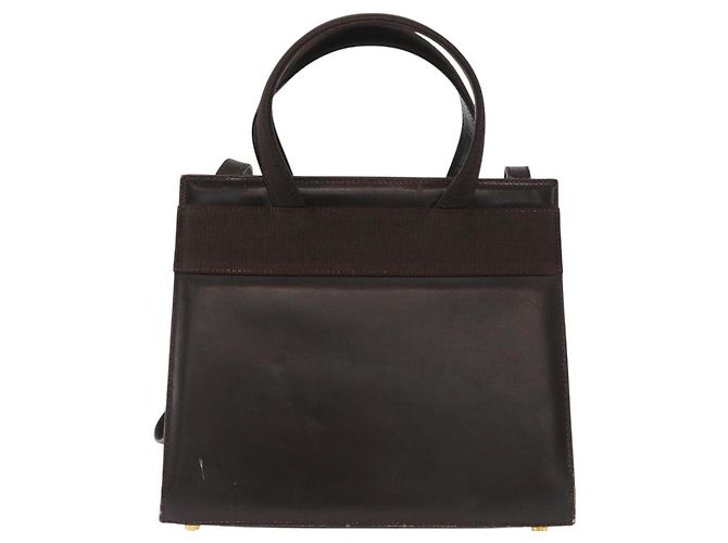 Borsa a mano Salvatore Ferragamo in pelle marrone dorato Auth ka006 - vista 2