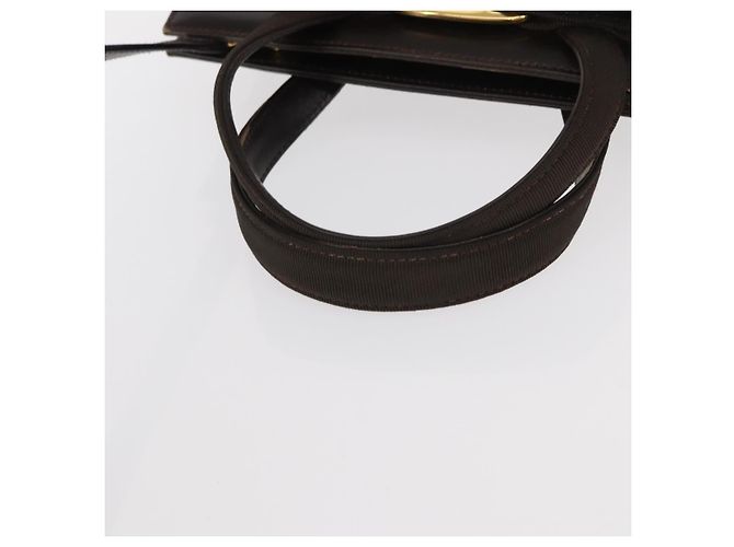 Borsa a mano Salvatore Ferragamo in pelle marrone dorato Auth ka006 - vista 7