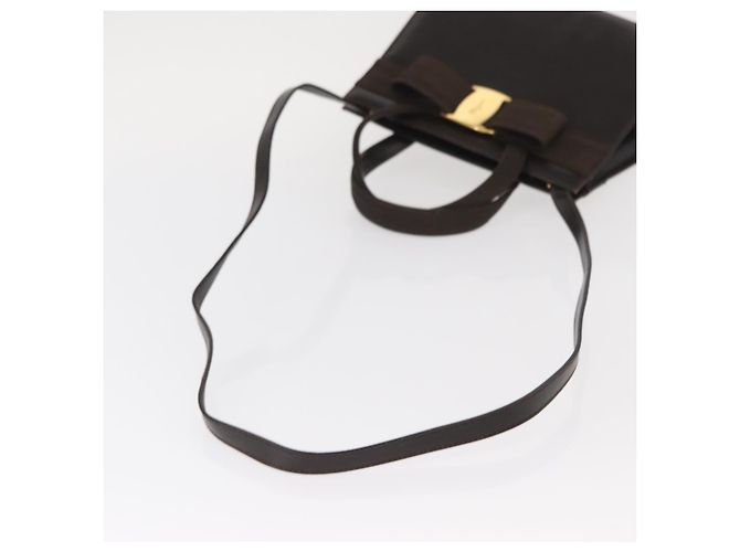 Borsa a mano Salvatore Ferragamo in pelle marrone dorato Auth ka006 - vista 8