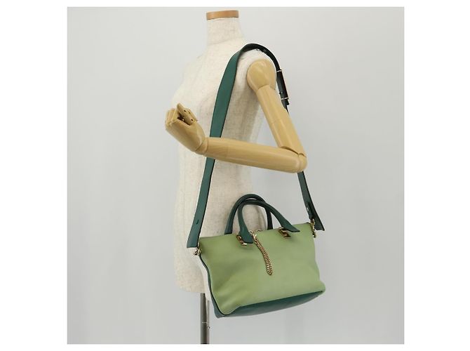 Chloé Borsa a Mano Chloe Bailey in Pelle 2way Verde Auth BA6835 - vista 27