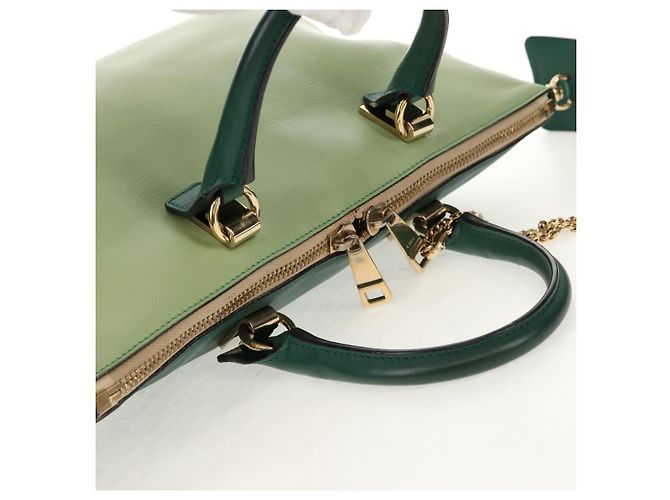 Chloé Borsa a Mano Chloe Bailey in Pelle 2way Verde Auth BA6835 - vista 6
