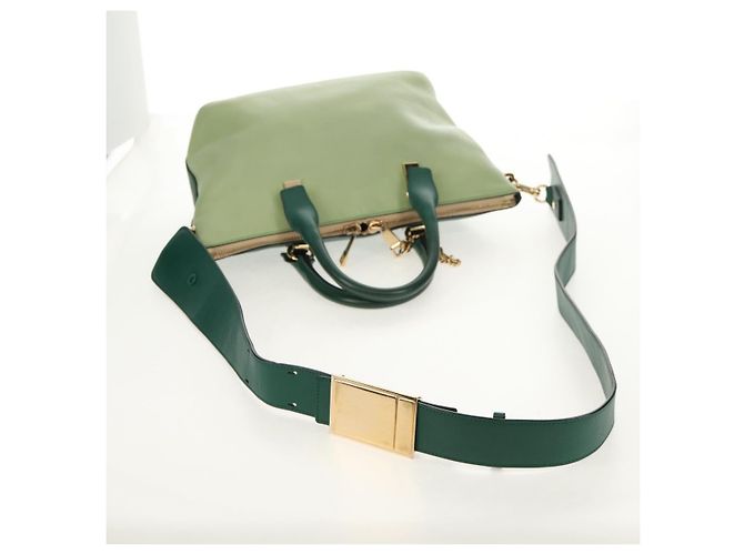 Chloé Borsa a Mano Chloe Bailey in Pelle 2way Verde Auth BA6835 - vista 9