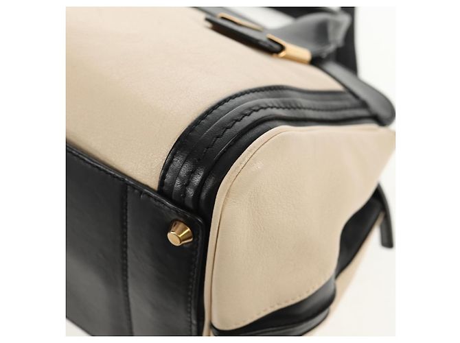 Chloé Chloe Alice Hand Bag Leather 2way White Black Auth BA6836 - view 15