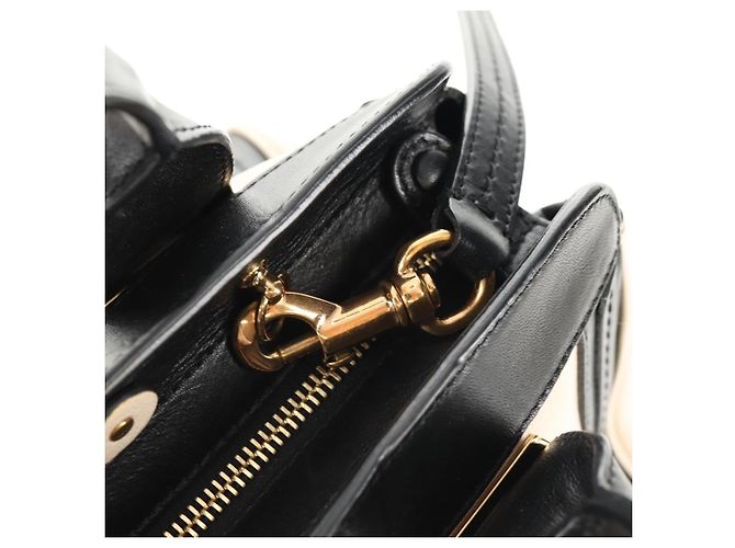 Chloé Chloe Alice Hand Bag Leather 2way White Black Auth BA6836 - view 19