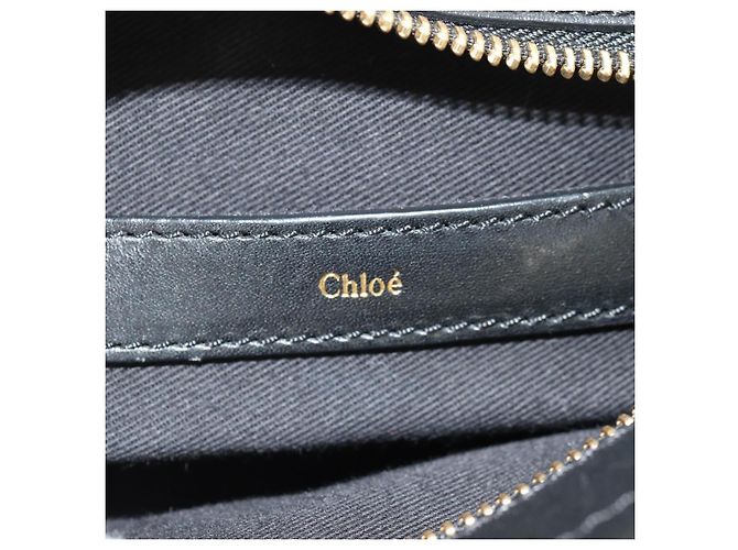 Chloé Chloe Alice Hand Bag Leather 2way White Black Auth BA6836 - view 21