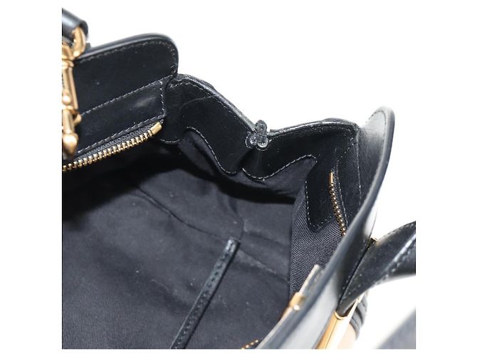 Chloé Chloe Alice Hand Bag Leather 2way White Black Auth BA6836 - view 23