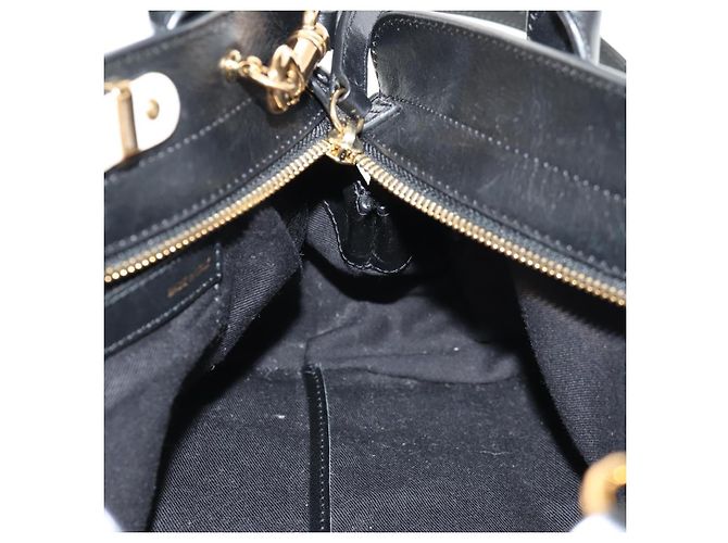 Chloé Chloe Alice Hand Bag Leather 2way White Black Auth BA6836 - view 24