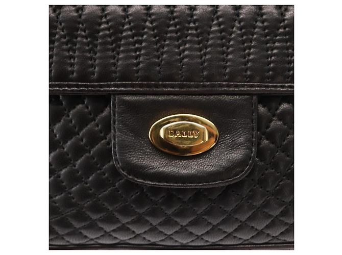 BALLY Borsa a Spalla con Catena Pelle Nera Oro Auth am9754 Nero D'oro - vista 18