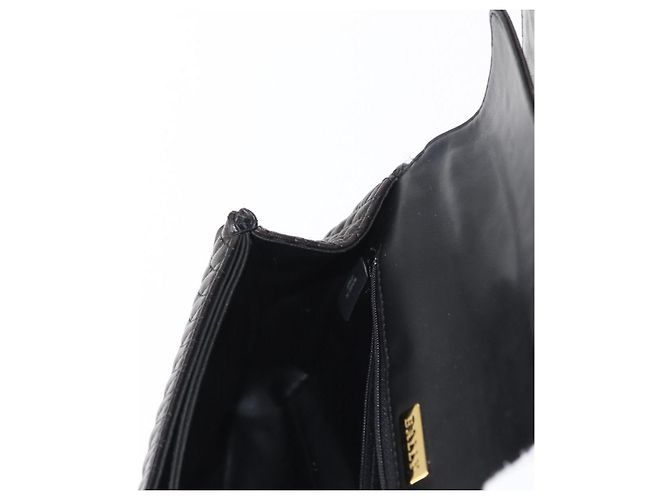 BALLY Borsa a Spalla con Catena Pelle Nera Oro Auth am9754 Nero D'oro - vista 21
