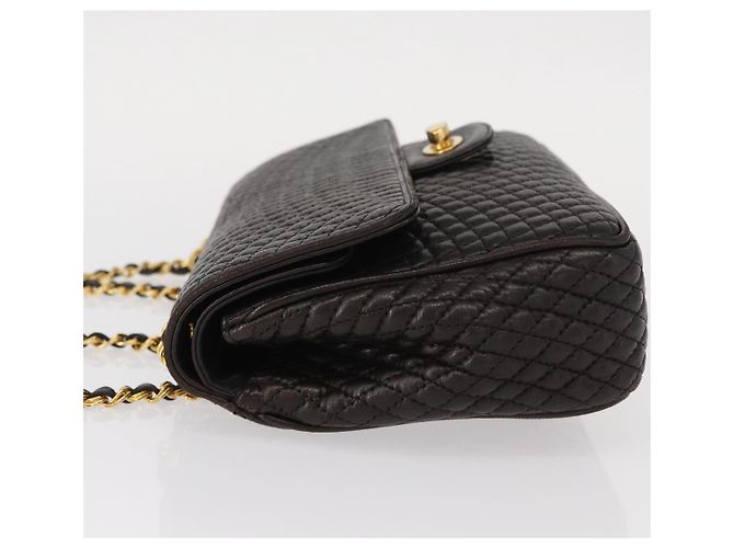 BALLY Borsa a Spalla con Catena Pelle Nera Oro Auth am9754 Nero D'oro - vista 4