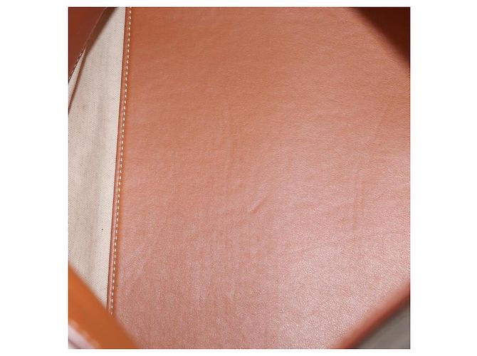 Borsa Tote Burberry in tela e pelle bianca dorata Auth BA7702 Bianco D'oro - vista 12
