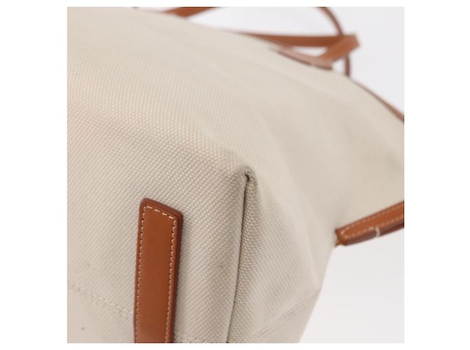 Borsa Tote Burberry in tela e pelle bianca dorata Auth BA7702 Bianco D'oro - vista 17