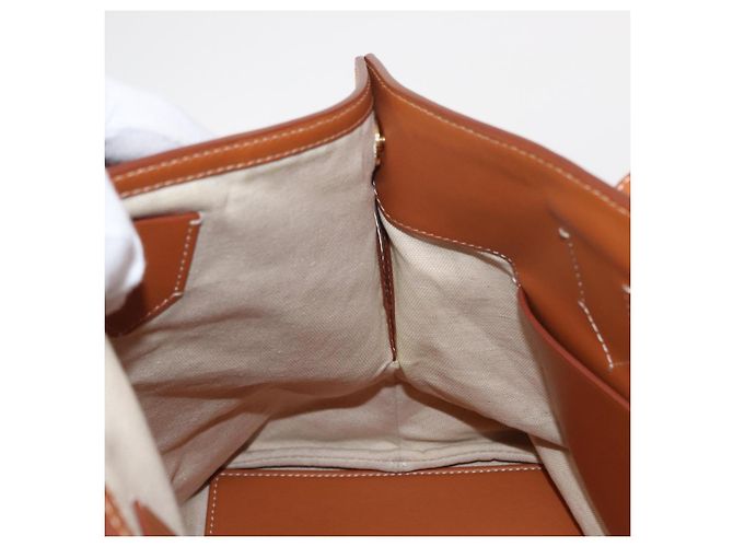 Borsa Tote Burberry in tela e pelle bianca dorata Auth BA7702 Bianco D'oro - vista 19