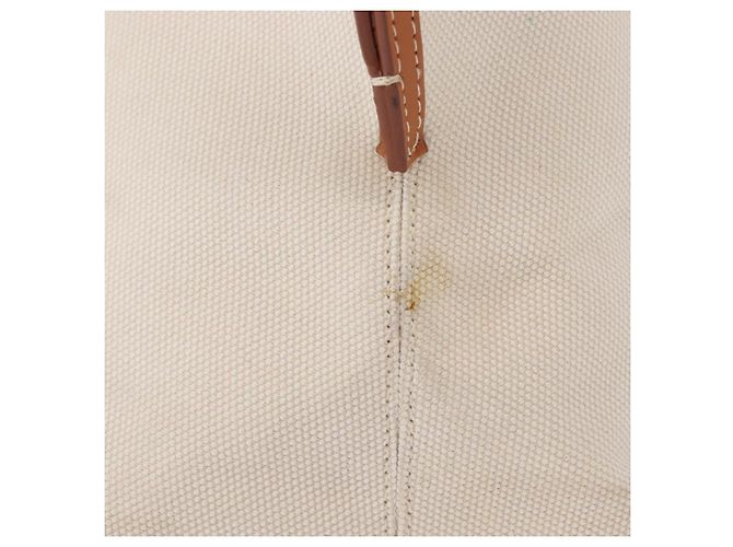 Borsa Tote Burberry in tela e pelle bianca dorata Auth BA7702 Bianco D'oro - vista 4