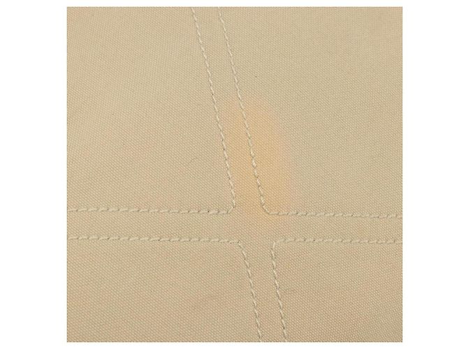 CHANEL Borsa a Mano in Tela Beige Argento CC Auth 147412 - vista 14