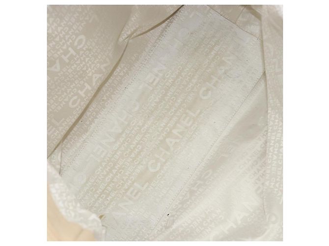 CHANEL Borsa a Mano in Tela Beige Argento CC Auth 147412 - vista 19