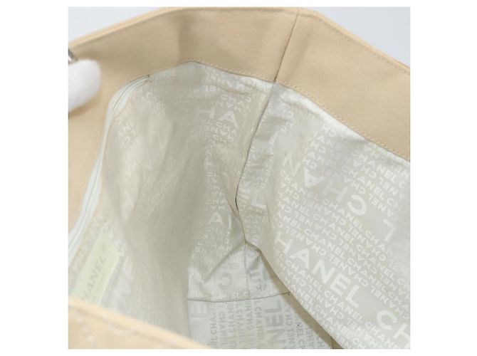 CHANEL Borsa a Mano in Tela Beige Argento CC Auth 147412 - vista 20