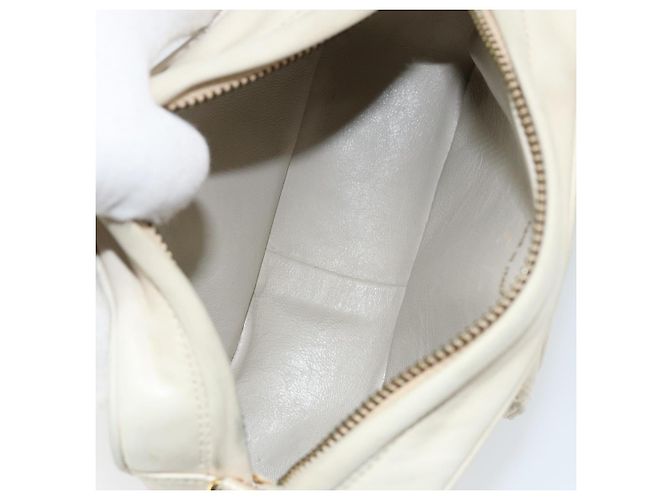 CHANEL Borsa a Spalla Matelassé in Pelle di Agnello Beige Oro CC Auth BA8033 D'oro - vista 10