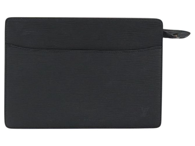 LOUIS VUITTON Pochette Masculina Epi Bolsa de Mão Preta M52522 LV Auth BA7650 Preto - vista 13