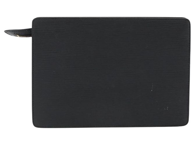 LOUIS VUITTON Pochette Masculina Epi Bolsa de Mão Preta M52522 LV Auth BA7650 Preto - vista 2