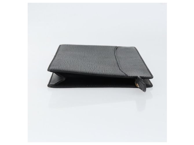 LOUIS VUITTON Pochette Masculina Epi Bolsa de Mão Preta M52522 LV Auth BA7650 Preto - vista 3