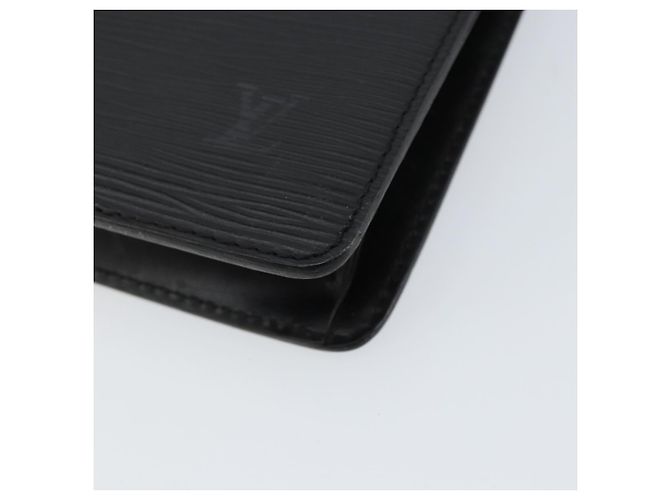 LOUIS VUITTON Pochette Masculina Epi Bolsa de Mão Preta M52522 LV Auth BA7650 Preto - vista 7