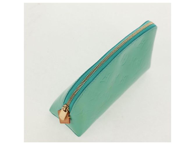 LOUIS VUITTON Pochette Cosmetica Vernis Blu Lagon M91747 LV Auth 152671V - vista 5