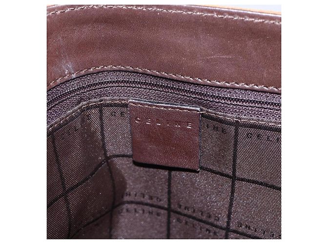 Céline Bolso de Hombro de Lona Macadam C de CELINE en Suede Beige Dorado Auth bs31022 - vista 17