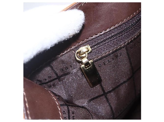 Céline Bolso de Hombro de Lona Macadam C de CELINE en Suede Beige Dorado Auth bs31022 - vista 18
