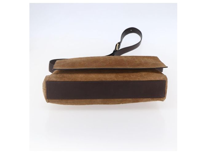 Céline Bolso de Hombro de Lona Macadam C de CELINE en Suede Beige Dorado Auth bs31022 - vista 5
