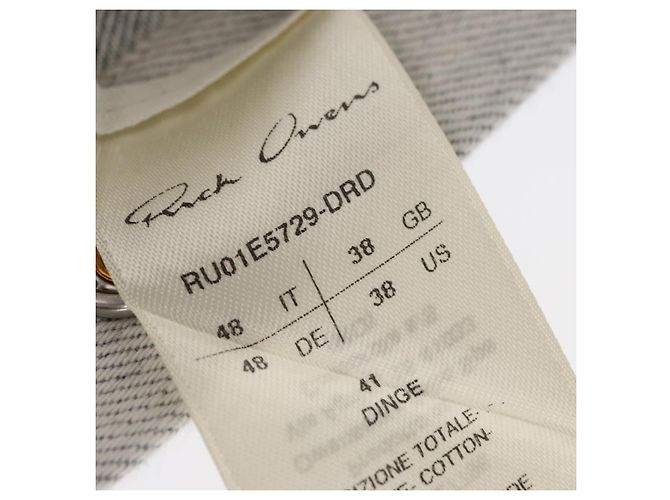 Camisa Rick Owens SS 25 de algodón 41 gris Auth ym066M Castaño - vista 15