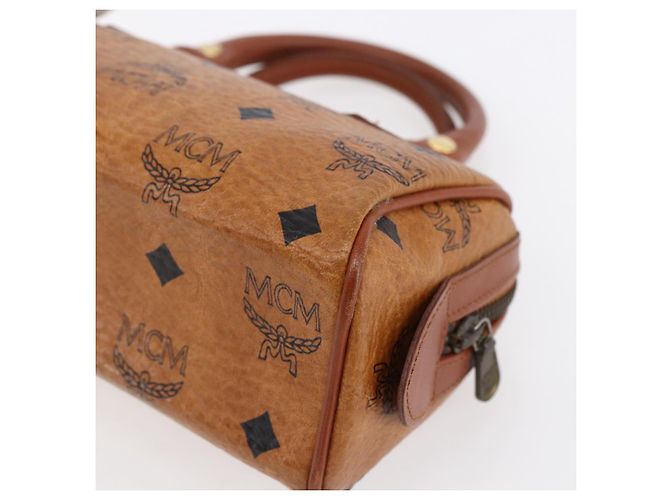 Borsa Boston Mini Vicetos Logogram MCM in pelle PVC 2 in 1 marrone oro Auth gh1320 D'oro - vista 15