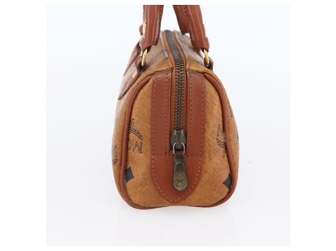 Borsa Boston Mini Vicetos Logogram MCM in pelle PVC 2 in 1 marrone oro Auth gh1320 D'oro - vista 3