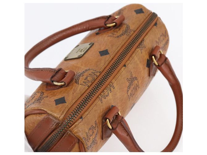 Borsa Boston Mini Vicetos Logogram MCM in pelle PVC 2 in 1 marrone oro Auth gh1320 D'oro - vista 6
