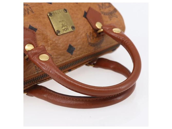 Borsa Boston Mini Vicetos Logogram MCM in pelle PVC 2 in 1 marrone oro Auth gh1320 D'oro - vista 7