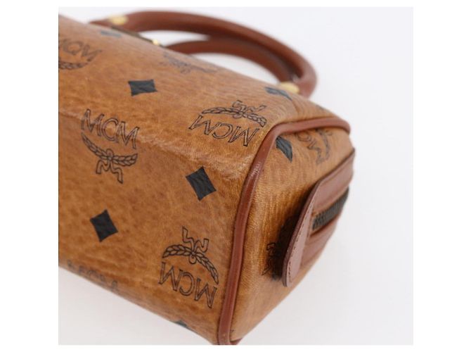 Borsa Boston Mini Vicetos Logogram MCM in pelle PVC 2 in 1 marrone oro Auth gh1320 D'oro - vista 9