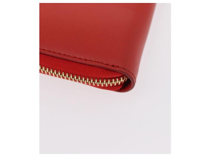 Portafoglio compatto Vala in pelle rossa e oro Auth am9789 di Salvatore Ferragamo Rosso D'oro - vista 15