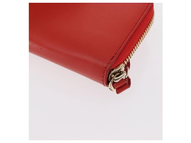 Portafoglio compatto Vala in pelle rossa e oro Auth am9789 di Salvatore Ferragamo Rosso D'oro - vista 16