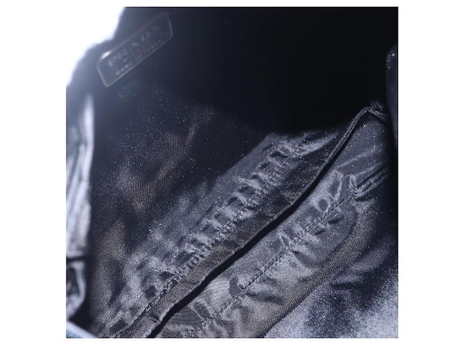 Borsa a Spalla PRADA Nylon Nero Argento Auth SW1836 - vista 10