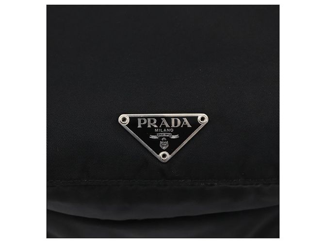 Borsa a Spalla PRADA Nylon Nero Argento Auth SW1836 - vista 18