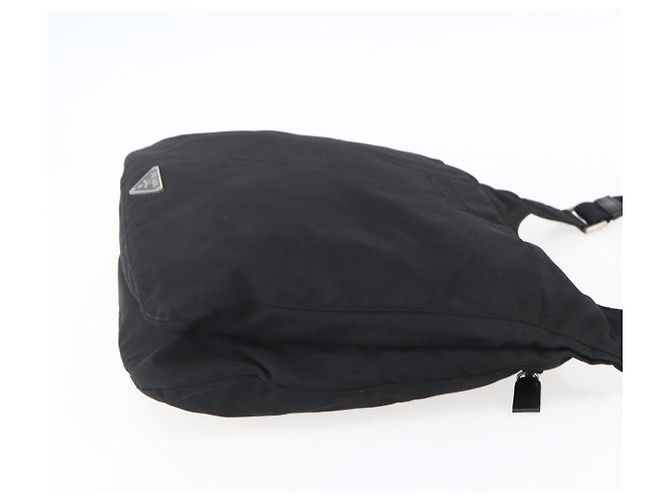 Borsa a Spalla PRADA Nylon Nero Argento Auth SW1836 - vista 4