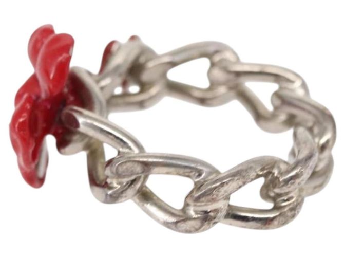 CHANEL Ring Metall Silber CC Auth bs31037 - Ansicht 4