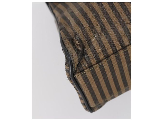 Pequin FENDI Pecan Canvas Handtasche 2-Wege Schwarz Braun Auth mr1555 - Ansicht 15