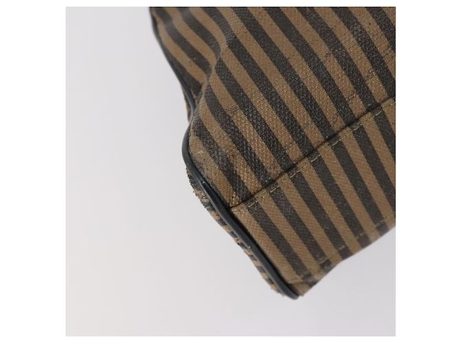Pequin FENDI Pecan Canvas Handtasche 2-Wege Schwarz Braun Auth mr1555 - Ansicht 17