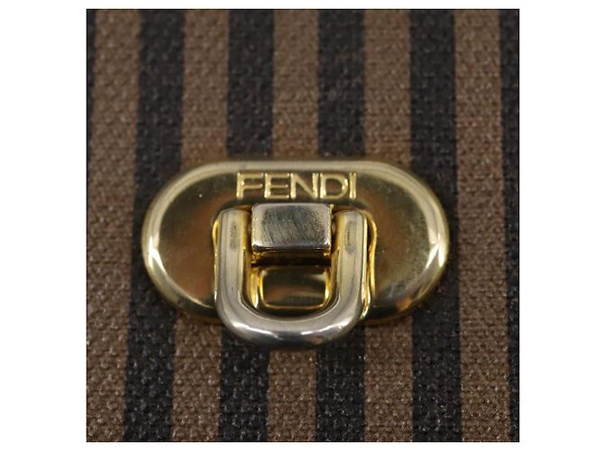 Pequin FENDI Pecan Canvas Handtasche 2-Wege Schwarz Braun Auth mr1555 - Ansicht 18
