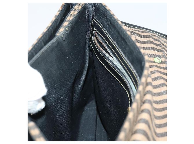 Pequin FENDI Pecan Canvas Handtasche 2-Wege Schwarz Braun Auth mr1555 - Ansicht 20