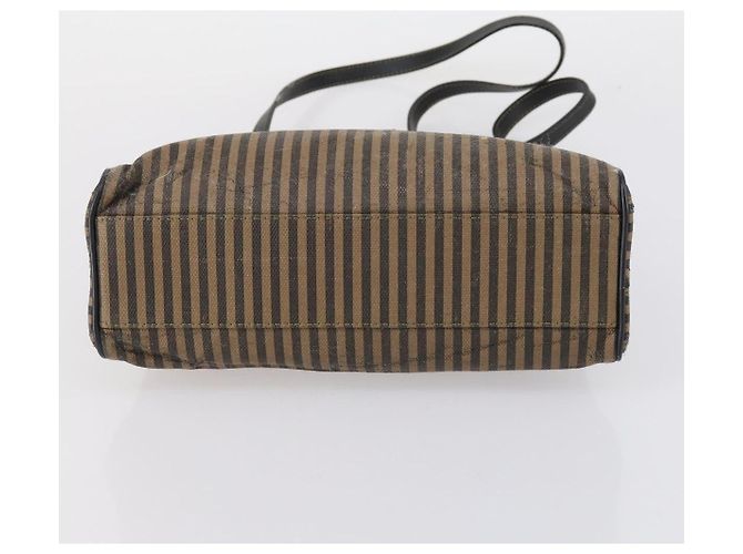 Pequin FENDI Pecan Canvas Handtasche 2-Wege Schwarz Braun Auth mr1555 - Ansicht 5