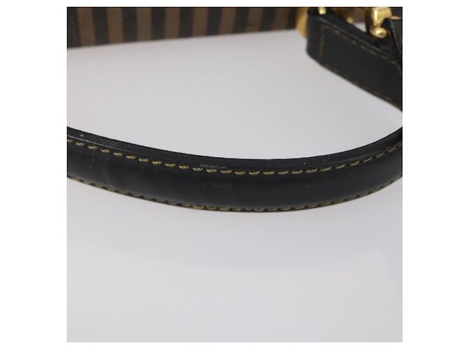 Pequin FENDI Pecan Canvas Handtasche 2-Wege Schwarz Braun Auth mr1555 - Ansicht 8